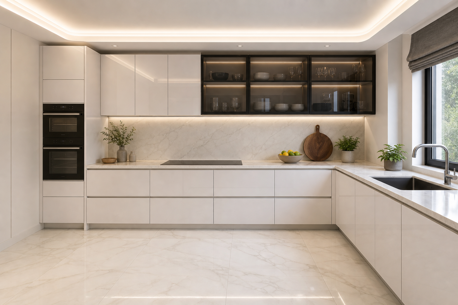 Modern lake mutfak dolabı imalatı — Özcan Mobilya